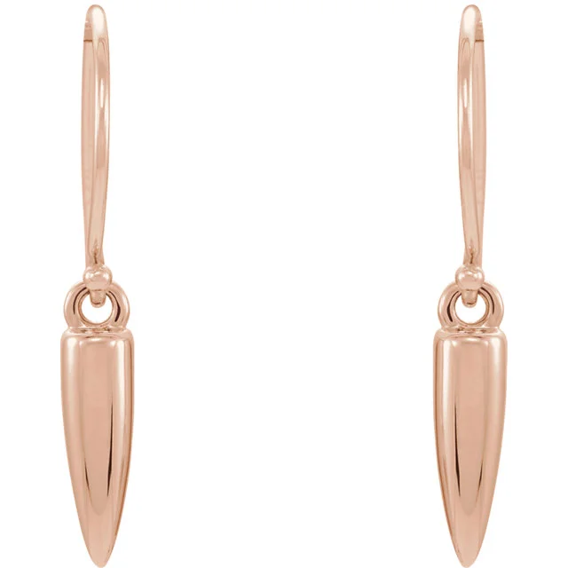 geometric spike-dangle hook earrings in fourteen karat